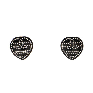 Chanel CC Heart Clip-on Earrings Resin and Crystals