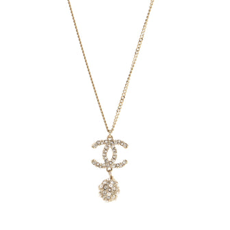 Chanel CC Ball Pendant Necklace Metal with Crystals