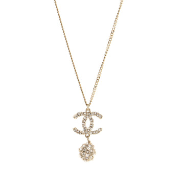 Chanel CC Ball Pendant Necklace Metal with Crystals