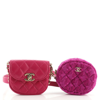 Chanel CC Waist Bag with Coin Purse Quilted Lambskin and Tweed