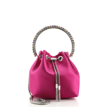 Jimmy Choo Bon Bon Top Handle Bag Satin with Crystals