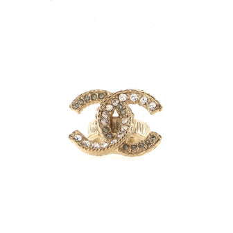 Chanel CC Leaf Wrap Ring Metal with Crystals