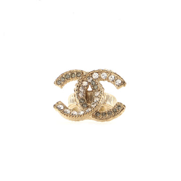 Chanel CC Leaf Wrap Ring Metal with Crystals