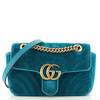 Gucci GG Marmont Flap Bag Matelasse Velvet Mini