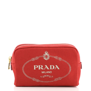 Prada Logo Cosmetic Pouch Canvas Mini