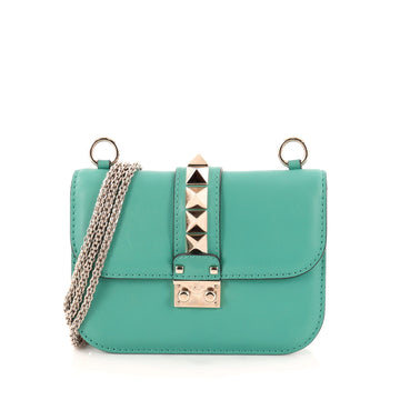 Valentino Glam Lock Shoulder Bag Leather Small