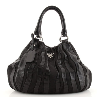 Prada Waves Hobo Leather and Tessuto Large