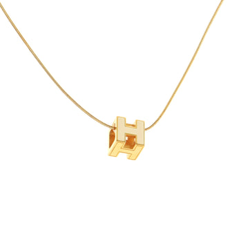 Hermes Cage d'H Pendant Necklace Metal with Enamel