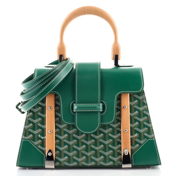 Goyard Saigon Top Handle Bag Coated Canvas with Leather PM