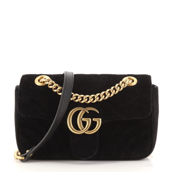 Gucci GG Marmont Flap Bag Matelasse Velvet Mini