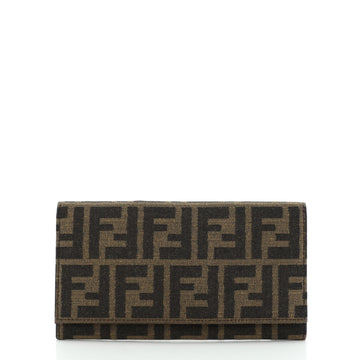Fendi Continental Flap Wallet Zucca Canvas with Leather Long