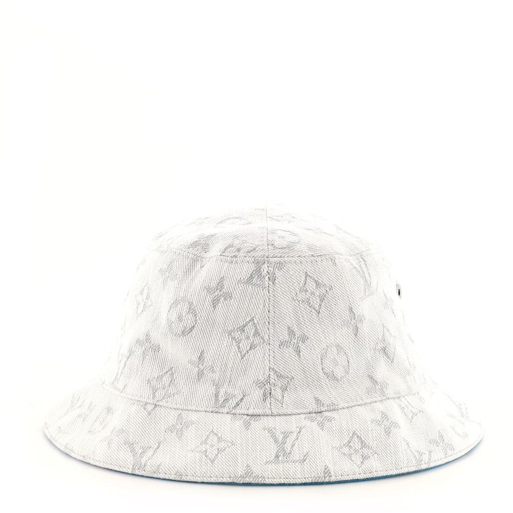 Louis Vuitton Essential Reversible Bucket Hat Monogram Denim White 1136251