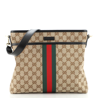 Gucci Front Pocket Web Messenger GG Canvas Small
