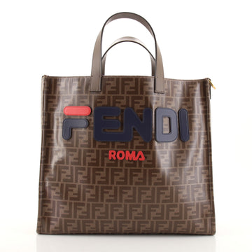 Fendi Mania Logo Shopper Tote Zucca Coated Canvas Large