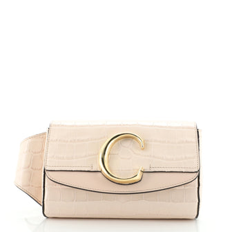 Chloe C Belt Bag Crocodile Embossed Leather