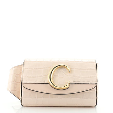 Chloe C Belt Bag Crocodile Embossed Leather