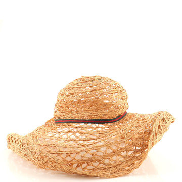 Gucci Interlocking G Web Hat Straw