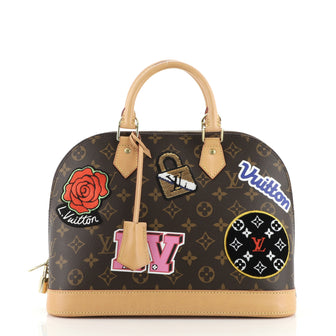 Louis Vuitton Alma Handbag Limited Edition Patches Monogram Canvas PM