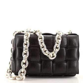 Bottega Veneta Cassette Chain Crossbody Bag Padded Maxi Intrecciato Leather
