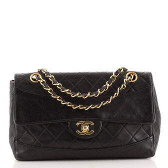 Chanel Vintage CC Chain Flap Bag Quilted Lambskin Medium