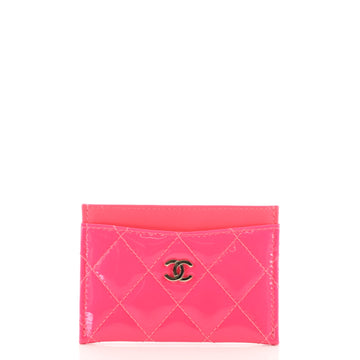 Chanel Classic Card Holder Quilted Patent