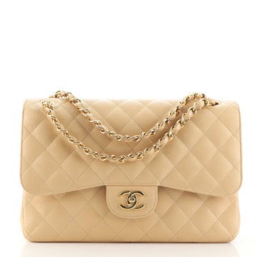 Chanel Classic Double Flap Bag Quilted Caviar Jumbo