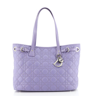 Christian Dior Panarea Tote Cannage Quilt Canvas Small