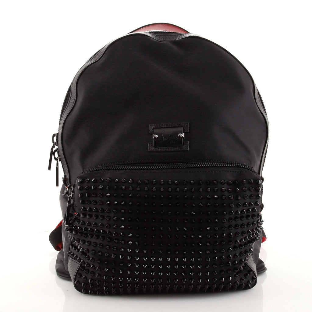 CHRISTIAN LOUBOUTIN Backloubi Small Nylon Backpack Bag Black