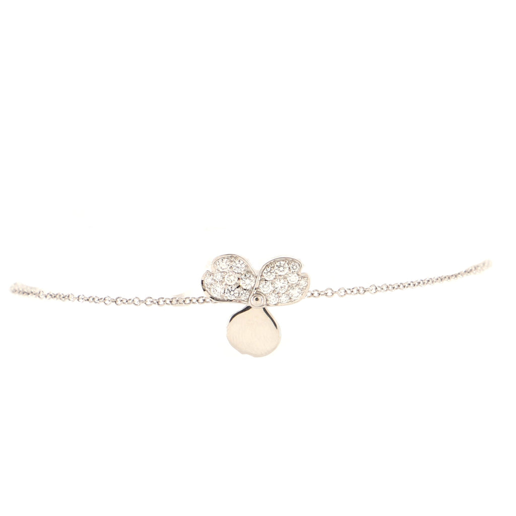 TIFFANY Platinum Diamond Paper Flowers Bracelet 858036 | FASHIONPHILE