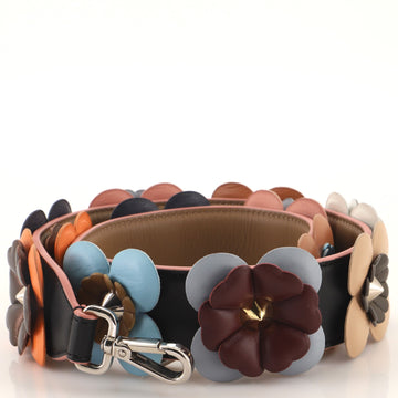 Fendi Flowerland Strap You Shoulder Strap Studded Leather