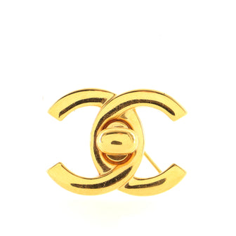 Chanel Vintage CC Turnlock Brooch Metal