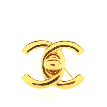 Chanel Vintage CC Turnlock Brooch Metal