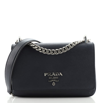 Prada Chain Flap Crossbody Bag Saffiano and Soft Calf Small