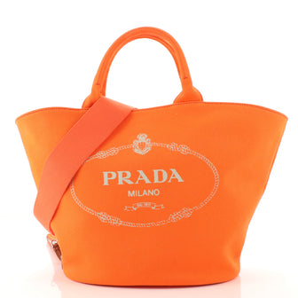 Prada Canapa Convertible Shopping Tote Canvas Medium
