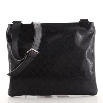 Gucci Zip Top Messenger Bag GG Coated Canvas Large