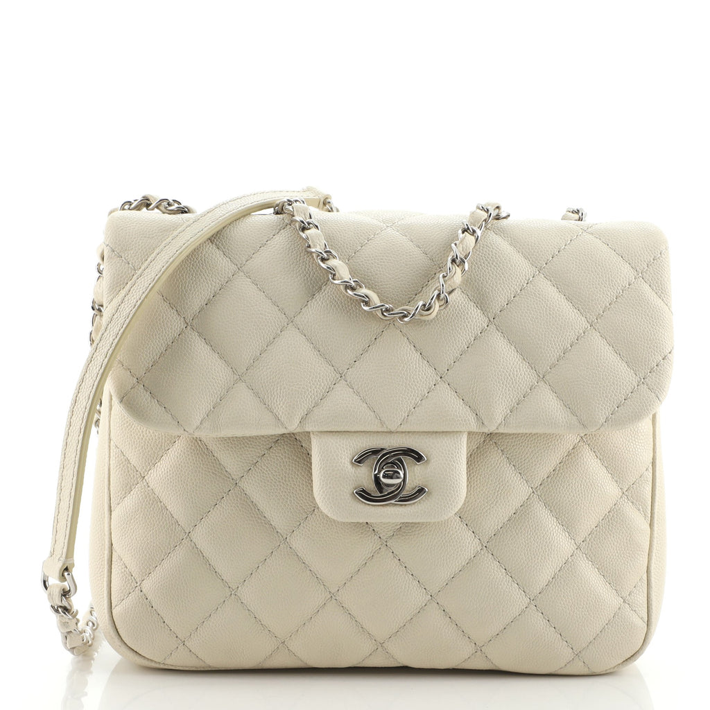 Chanel Urban Companion Flap Bag Quilted Caviar Medium Neutral 1139323