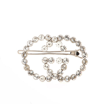 Gucci Interlocking G Hair Clip Metal with Crystals