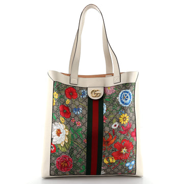 Gucci Ophidia Soft Open Tote Flora GG Coated Canvas Large