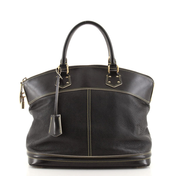 Louis Vuitton Suhali Lockit Handbag Leather MM Black 1140181