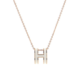 Hermes Pop H Pendant Chain Necklace Metal and Enamel Mini