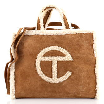 Telfar UGG Shopping Tote Suede with Shearling Medium