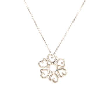 Tiffany & Co. Paloma Picasso Loving Heart Flower Pendant Necklace Sterling Silver