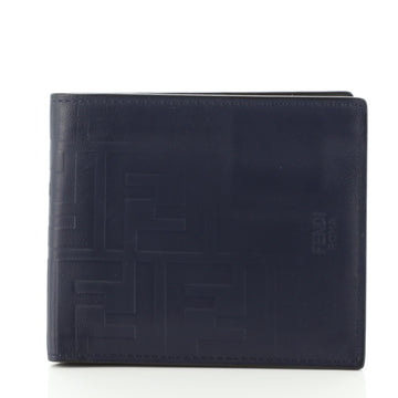 Fendi Bifold Wallet Zucca Embossed Leather Compact