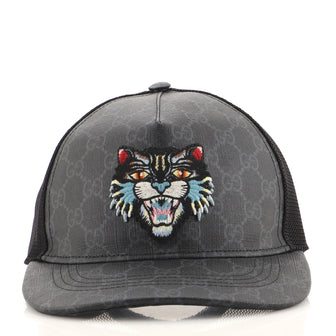 Gucci Baseball Cap Embroidered Coated Canvas