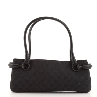 Gucci Baguette Shoulder Bag GG Canvas and Leather