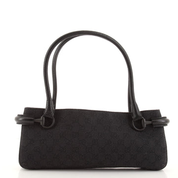 Gucci Baguette Shoulder Bag GG Canvas and Leather