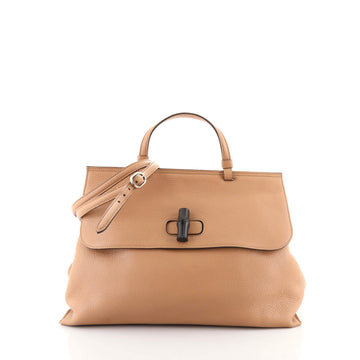 Gucci Bamboo Daily Top Handle Bag Leather Large