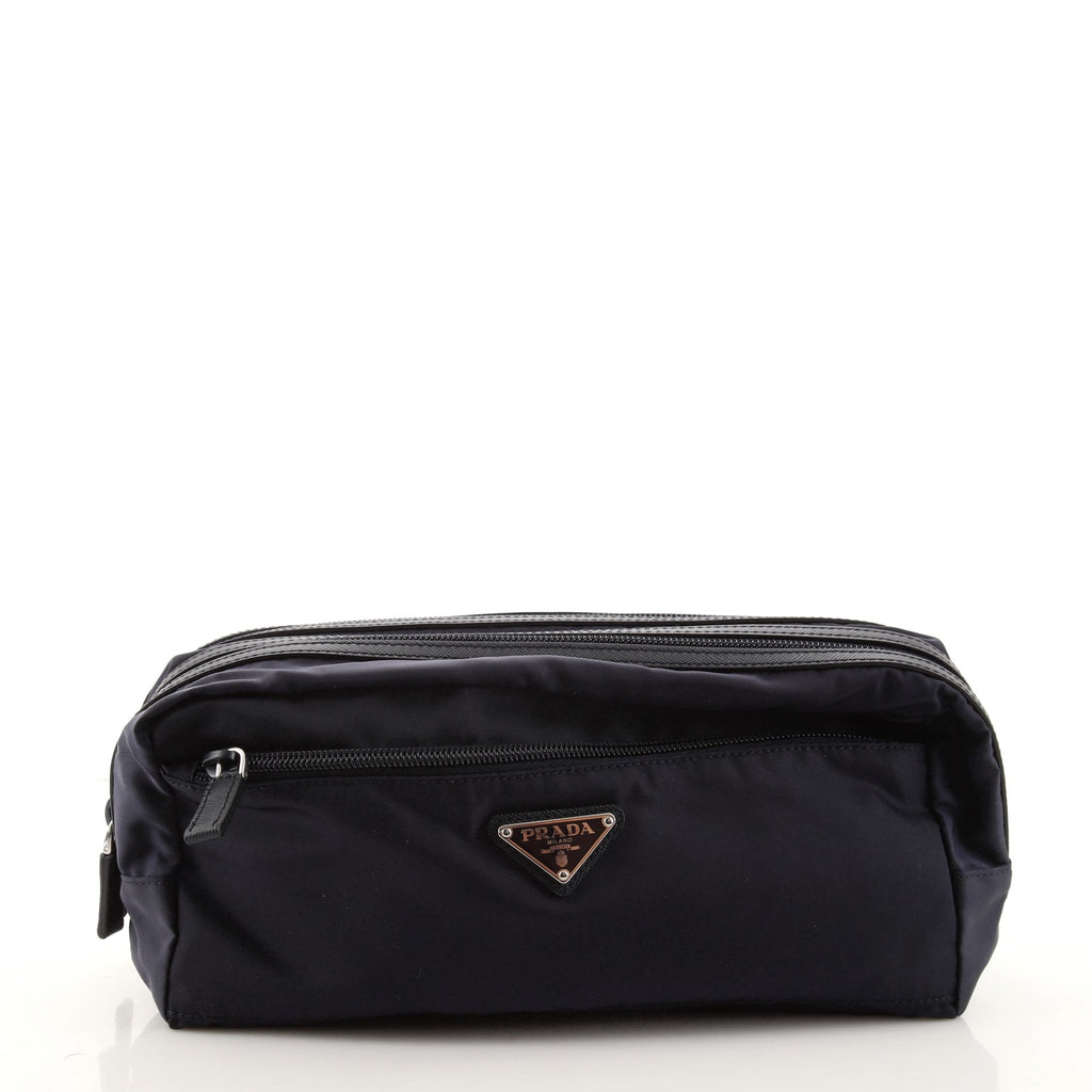 Prada Double Zip Toiletry Pouch Tessuto Medium at 1stDibs