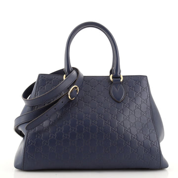 Gucci Soft Signature Convertible Top Handle Bag Guccissima Leather Large