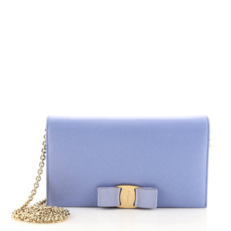 Salvatore Ferragamo Miss Vara Chain Wallet Saffiano Leather